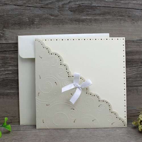 Online Old English Style Beige Wedding Invitation